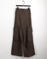 Minka Bag Ribbon Shirring Pintuck Cotton Cargo Pants