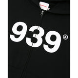 939 LOGO HOOD ZIP-UP (BLACK) (6610809454710)