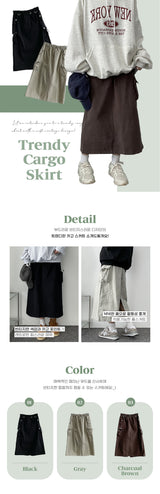 Lacotant String Banded Back Slit Long Skirt