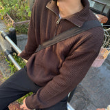 ニードUハーフジップアップニット