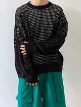 Netting round neck knit