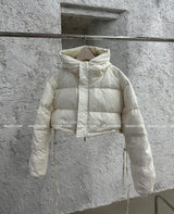 reversible duck down double-sided crop padded coat