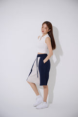 カラーハーフジップアップクロップタンクトップ/TOP(9354) Collar Half Zip Up Crop Nash