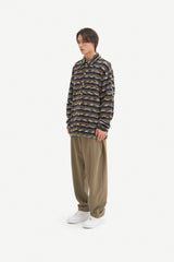 ルブルイヤールウールカラーカーディガンシャツ/Le brouillard Wool collar cardigan shirt S113 Navy