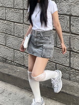 Y2k ツーポケットウォッシングベルトカーゴスカート / Y2k Two-Pocket Washing Belt Cargo Skirt