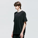 リブボールドネックピアストTシャツ / rib bold neck pierced t-shirt black