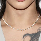 6mmパールリトルボールチェーンネックレス/6mm Pearl Little Ball Chain Necklace