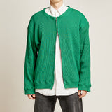 ２WAYジップアップワッフルカーディガン/DAMP 2-WAY ZIP-UP WAFFLE CARDIGAN_GREEN