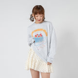 SUGAR CAKE SWEAT SHIRT_WHITE MELANGE