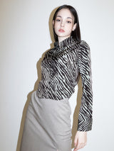 Zebra Silky Shirts (KHAKI)