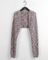 Rakel Two-Tone Rainbow Coloring Angora Knit Bolero Cardigan