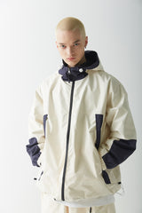 ウィンドブレーカーフーデッドリバーシブルジャケット/BSR2223FWJK036 TWAN WINDBREAKER HOODED REVERSIBLE JACKET CREAM/BLACK