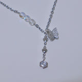 Butterfly Holographic Gemstone Heart Necklace