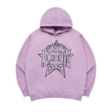 [24SS] PREPPY LOGO CRACK PRINTING HOODIE LIGHT PURPLE