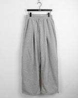Twee pintuck two-way banding long wide jogger pants