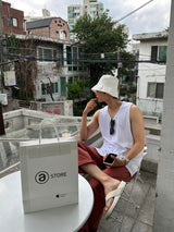 レイヤードスリットコットンノースリーブタンク / Layered Slit Cotton Sleeveless Tank (3 colors)