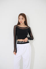 アップラインメッシュクロップTシャツ/(9234) Upline Mesh Crop Tee