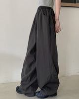 ロモンデイリーバンディングストリングコットンロングワイドパンツ / Romon Daily Banding String Cotton Long Wide Pants