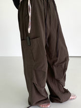 ウカシャーリングツーウェイジョガーリネンワイドカーゴパンツ / Uka shirring two-way jogger linen wide cargo pants
