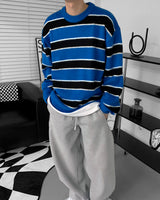 ウォパラウンドネックストライプモヘアニットウェア / EV WOPA Round Neck Striped Mohair Knitwear (3 colors)
