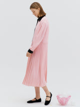 Lace pleated dress - Pink (6682486931574)