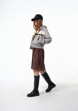 HEAVY WEIGHT MULTI COLOR CROP HOOD ZIP UP (6682316472438)