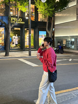 コットンワンタックバンドウエストワイドパンツ / Cotton One Tuck Banded Waist Wide Pants (7 colors)
