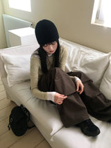Minka Bag Ribbon Shirring Pintuck Cotton Cargo Pants