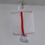 Glossy Cross Stripes Basic Pouch (White Strawberry)