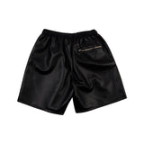トラッカーファックスレザーショーツ/[UNISEX] Faux-Leather Shorts (Black)
