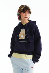 ウィティーバニープラネットエクスプローラークロップフーディー / WITTY BUNNY PLANET EXPLORER CROP HOODIE [NAVY]