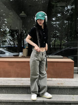 オーバーオールスタイルコットンパンツ