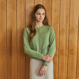100%cashmere steel button pocket cardigan_olive green (6653780131958)