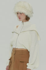  ZIPPER KNIT CARDIGAN SET / IVORY
