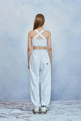 HIDE Cutting Sweat Pants (White Melange) (6570988830838)
