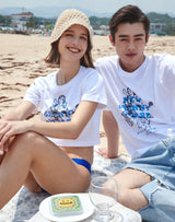 【OUTLET】グランマプリントクロップTシャツ BLUE