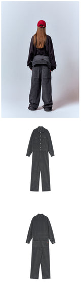 カサカウボーイジャンプスーツ/CASA CORDUROY JUMPSUIT [CHARCOAL]