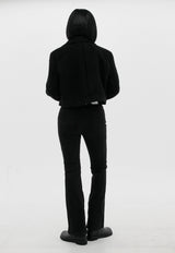 no.740 ピーチブラッシュブーツカットパンツ/no.740 Peach brushed black bootcut pants