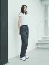 ワンタックリネンバンディングパンツ / W1015 ONE TUCK LINEN BANDING PANTS_DEEP BLUE