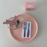 カトラリージェリーハードケース / Pink cutlery case - jelly hard