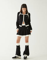 ブークルニットプリーツスカート/BOUCLE KNIT PLEATS SKIRT BLACK