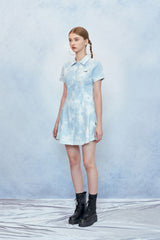 HIDE Tie Dye Denim Dress (Sky Blue) (6570969104502)