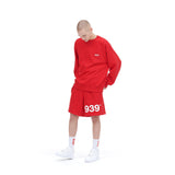 939 LOGO SWEAT SHORTS (DEEP RED)