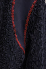 エアケーブルニットハーフ2WAYジップアップジャケット / AIR CABLE KNIT HALF 2WAY ZIP UP JACKET-NAVY LIGHT