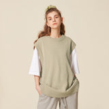 ROUND NECK KNIT VEST_LIGHT KHAKI (6610804211830)