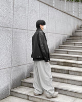 ビーガンレザージップアップジャケット / Vegan Leather Zip up Jacket