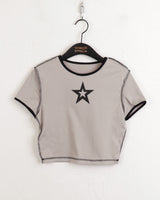 ホルプスターオーバーロック半袖クロップドTシャツ / Holp Star Overlock Short Sleeve Cropped T-shirt