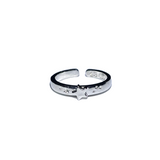 Silver star thin ring