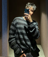 ストライプパンチロングスリーブニット / STRIPED PUNCHING LONG SLEEVE KNITWEAR(3COLOR)
