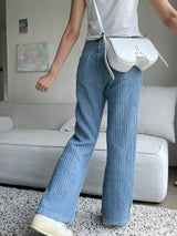 ブロックデニムパンツ / Block Medium Blue Denim